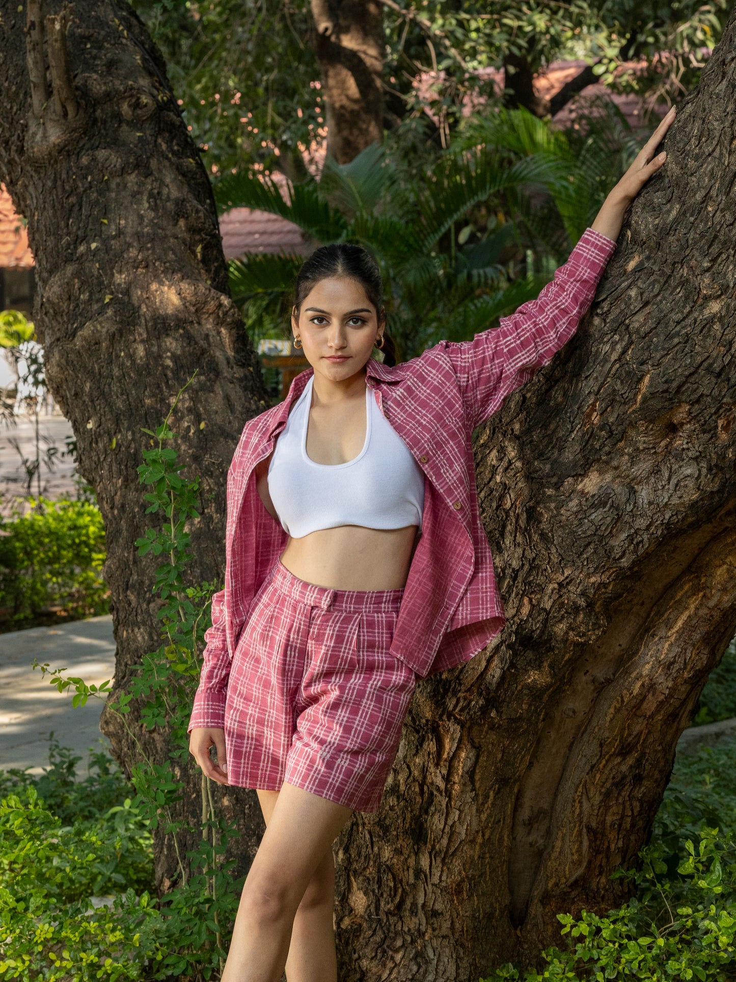 Mauve Handblock Printed Coord Set