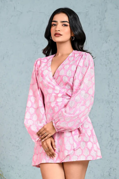 Pink Wrap Around Dress