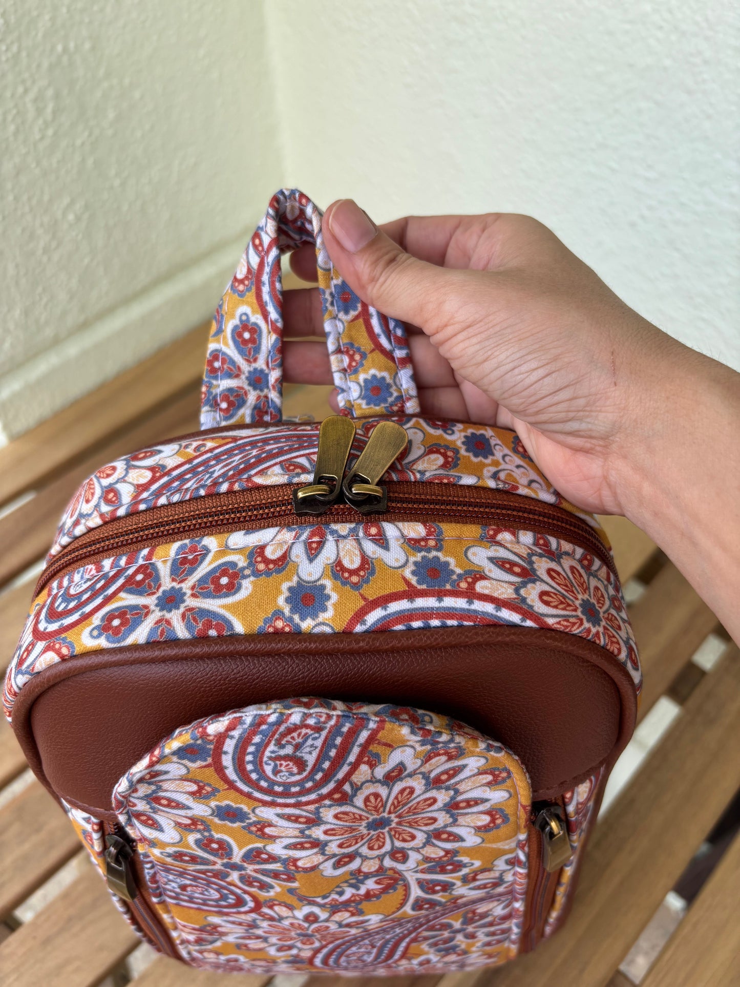 Amber Paisley Handcrafted Backpack