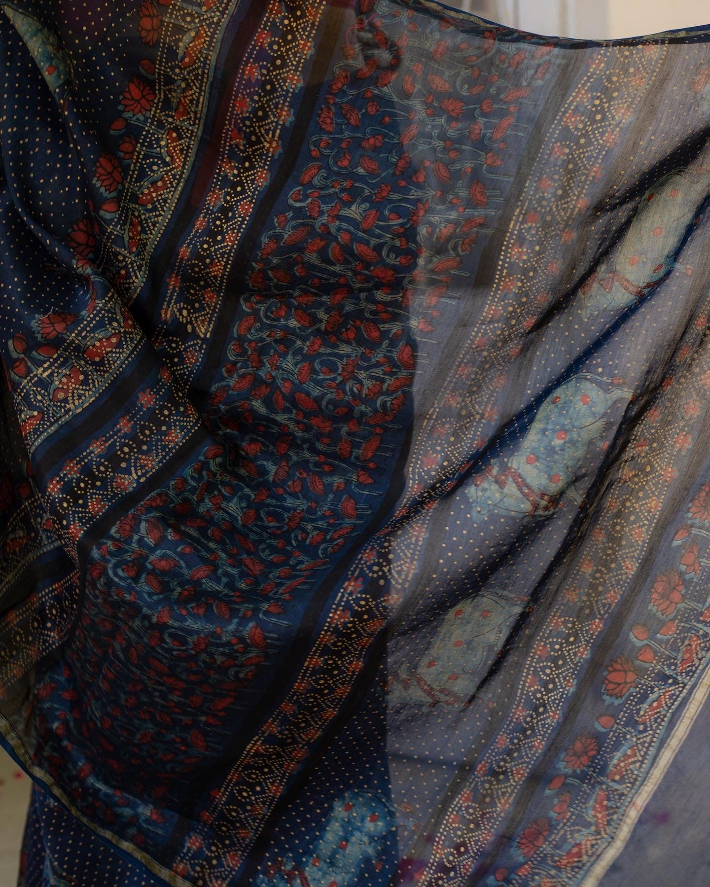 Sneh Pichwai Indigo Silk Saree
