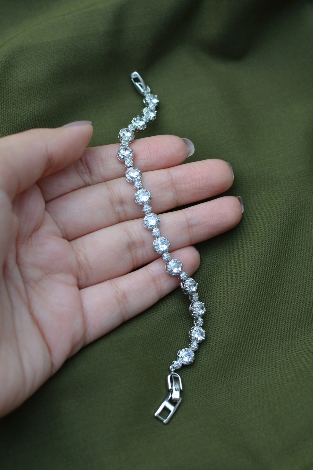 Silver Round Tennis Bracelet