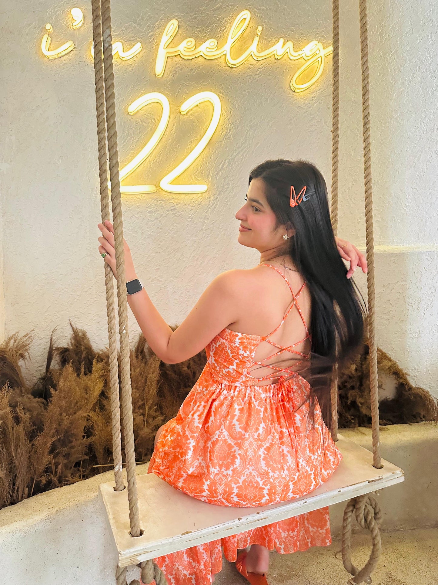 Apricot Aura Georgette Maxi Dress