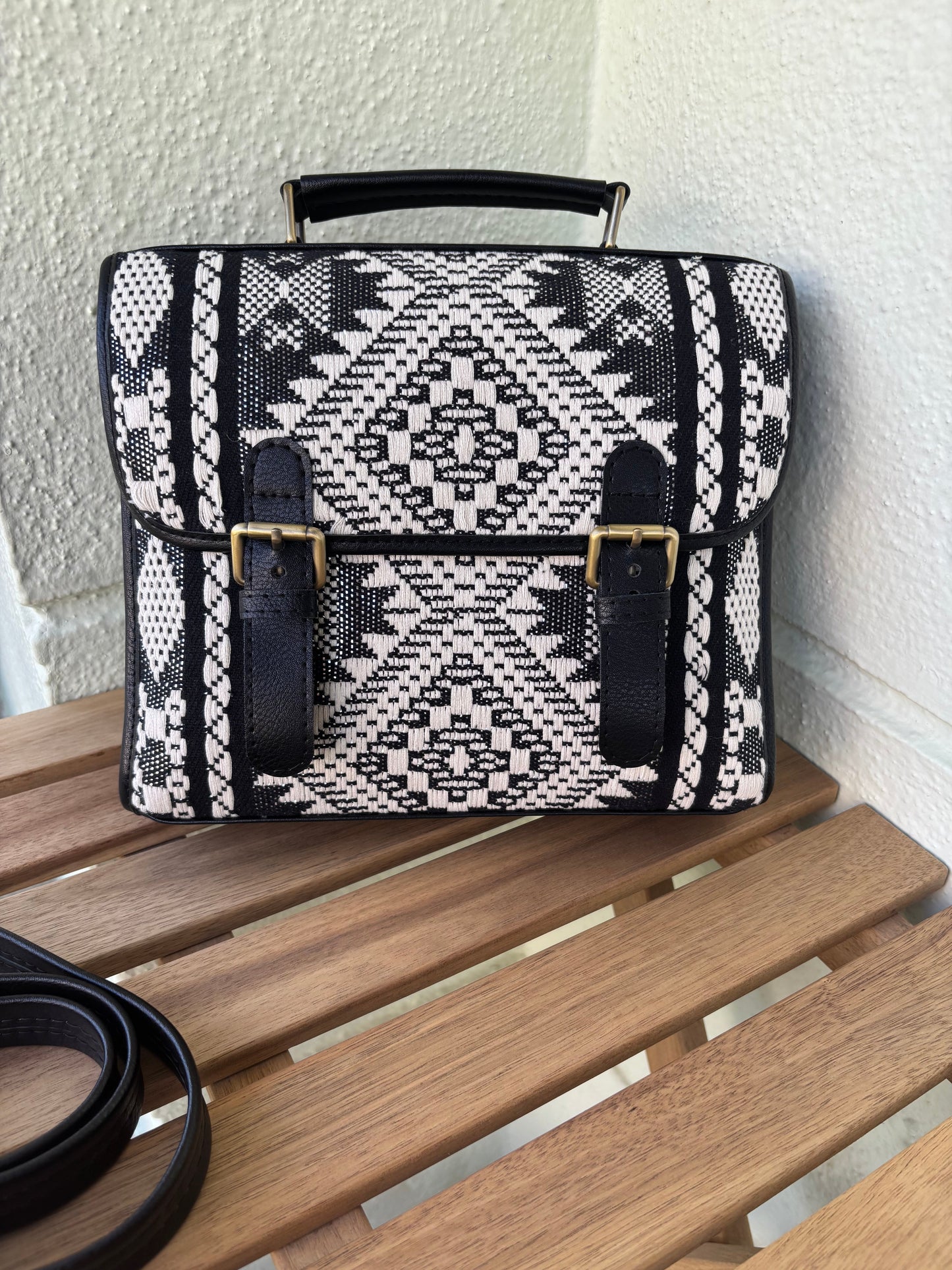Monochrome Mesa Handcrafted Saddle Bag