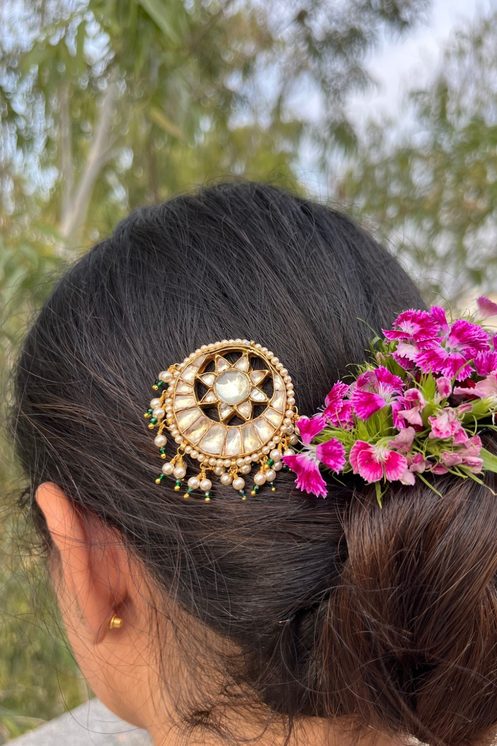 Chandrama Kundan Hair Clips