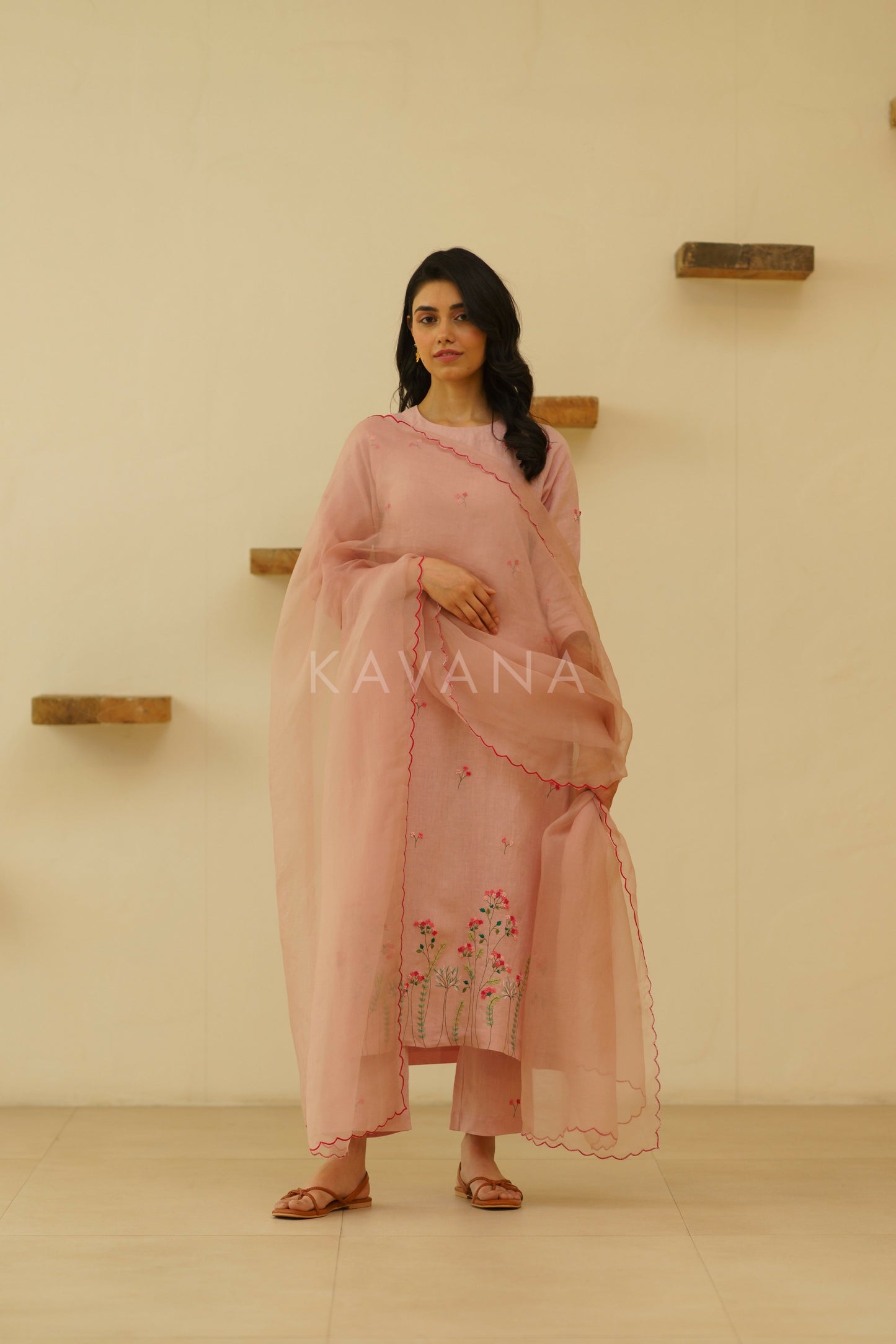 Libas Pink Embroidered Kurta Set