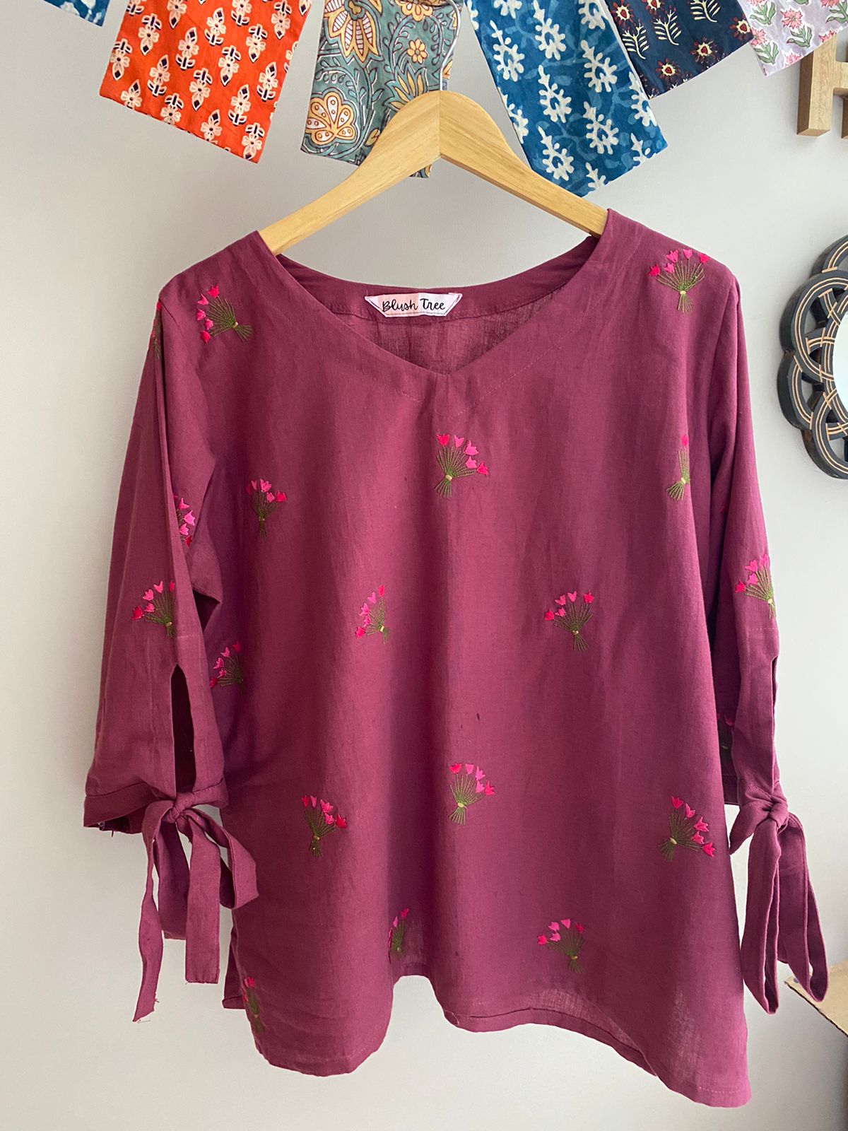 Dusk Blossoms Embroidered Top