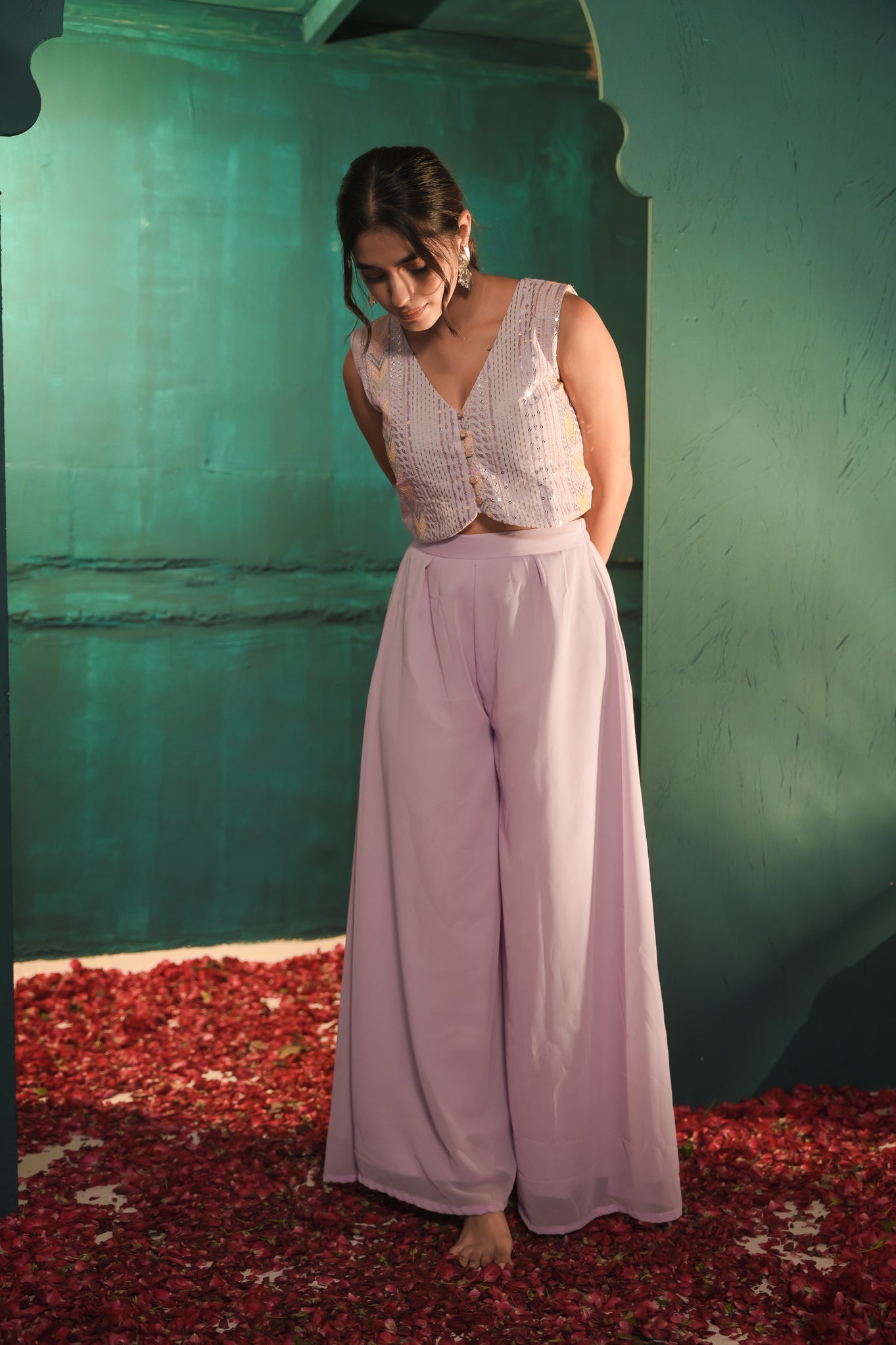 Shanaya Lavender Koti & Palazzo Set