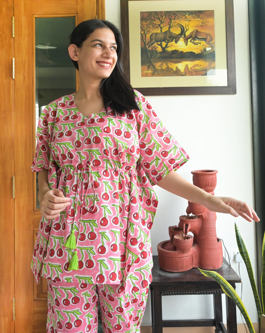 Cherries Chill Jams Cotton Co-ord Set