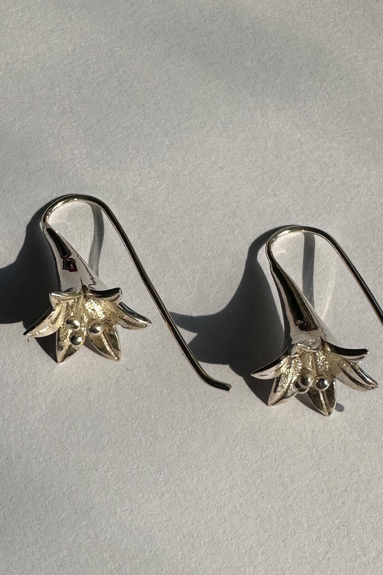 Datura Silver Flower Earrings