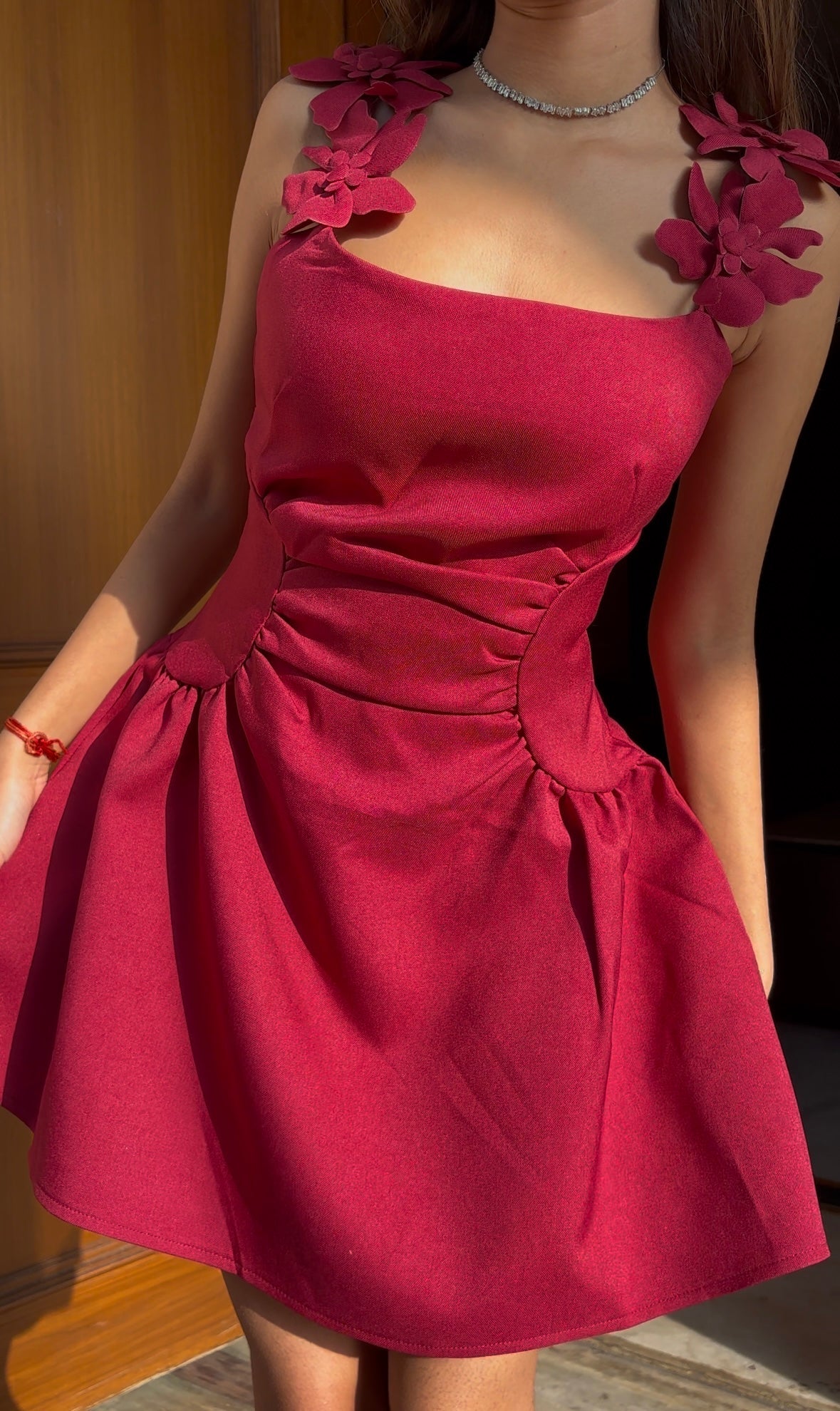 3D Rose Flare Dress