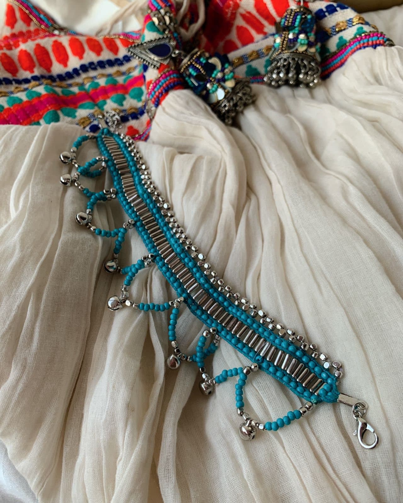 Bohemian Blue Mermaid Handcrafted Anklet