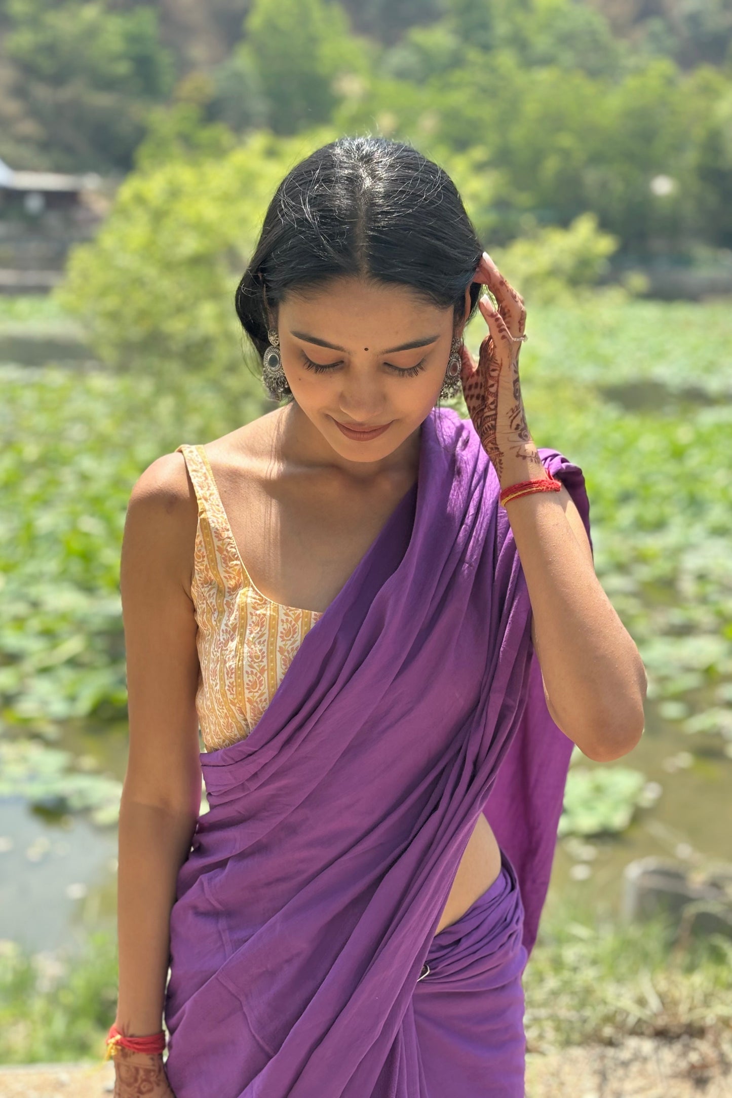Purple Pyar Mul Cotton Saree