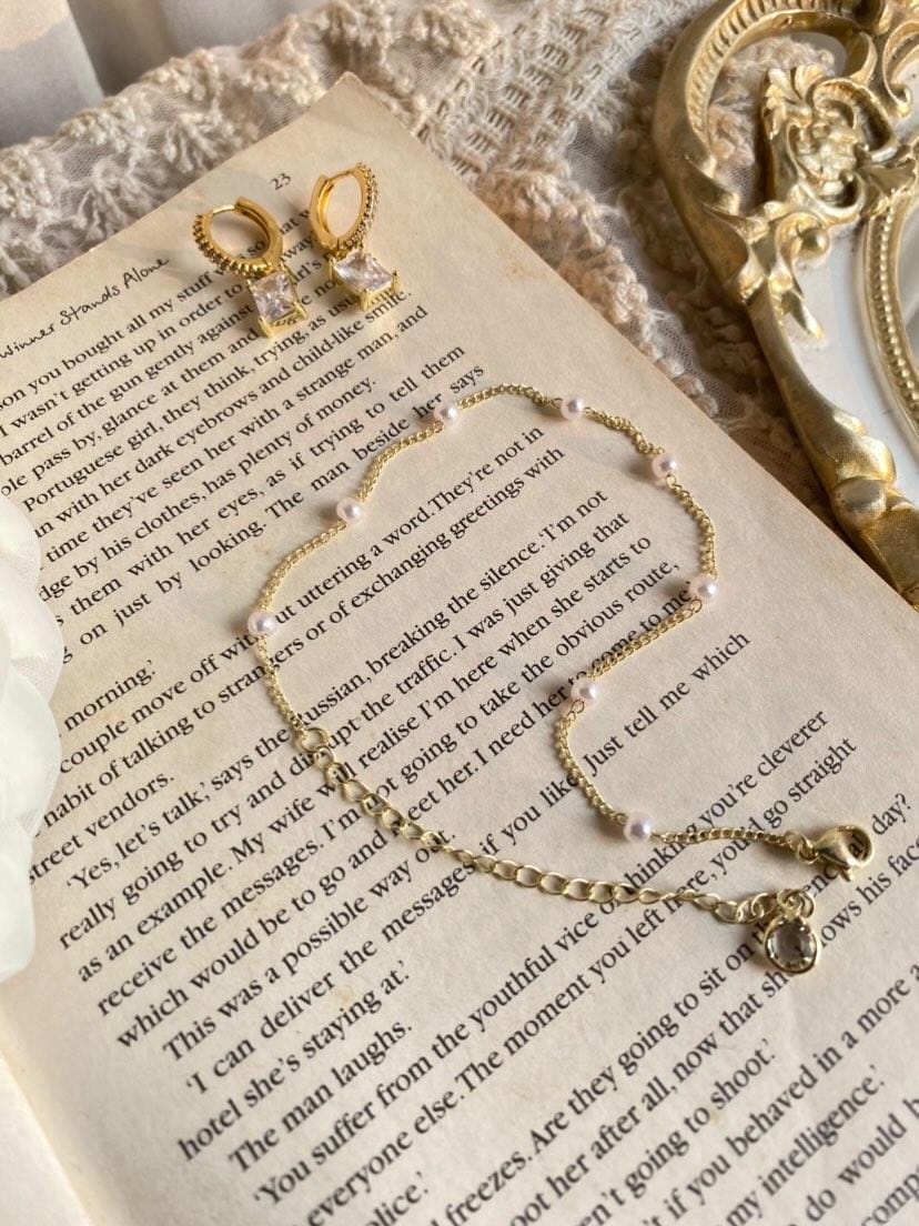 Adorned with Love Pearl Bead Anklets - Set of 2