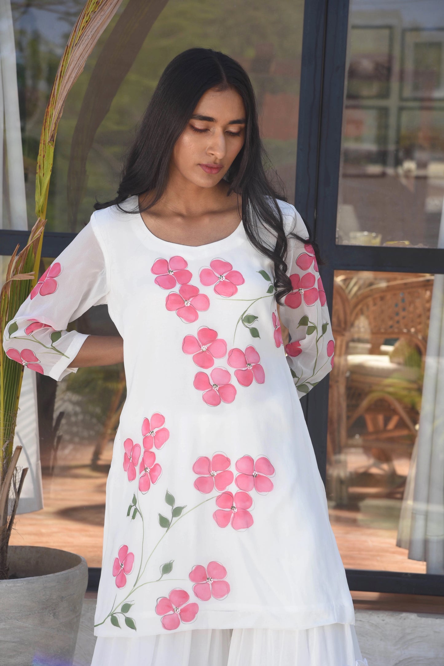 Dogwood Sharara Set in White