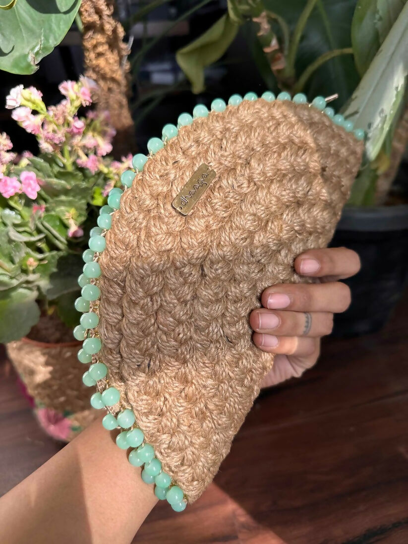 Brunnera Bloom Half Moon Clutch Bag