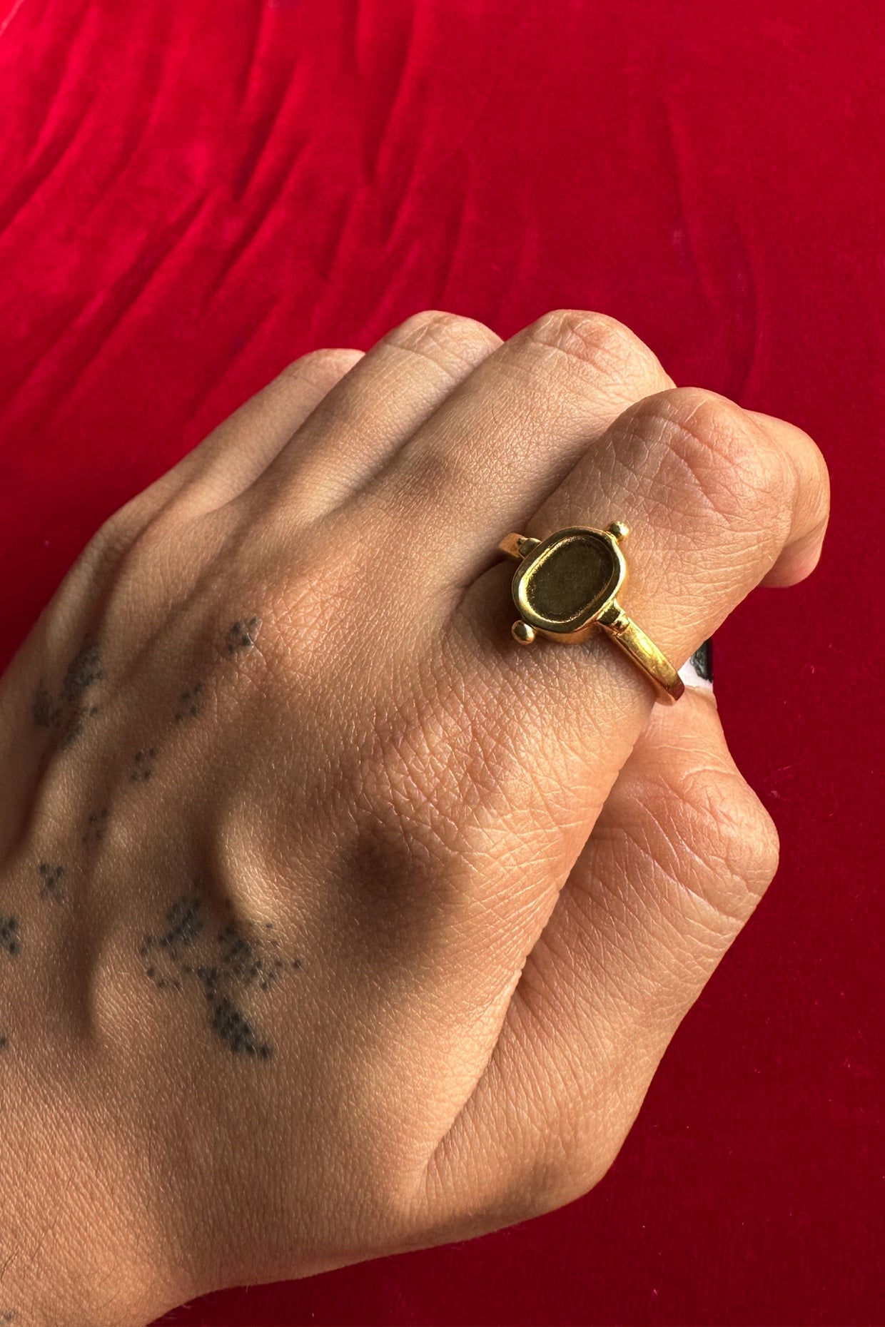 Raksha Silver Signet Ring