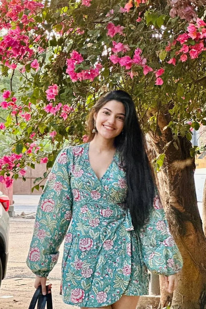 Green Wrap Around Dress