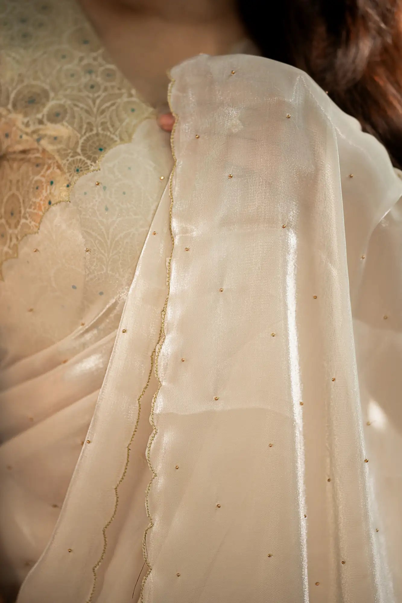 Scallop Border Organza Saree