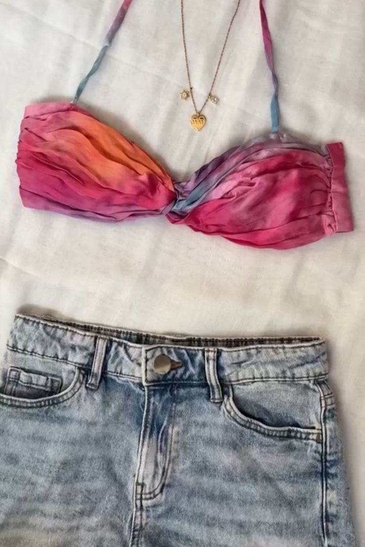 Chic Tie & Dye Satin Bralette