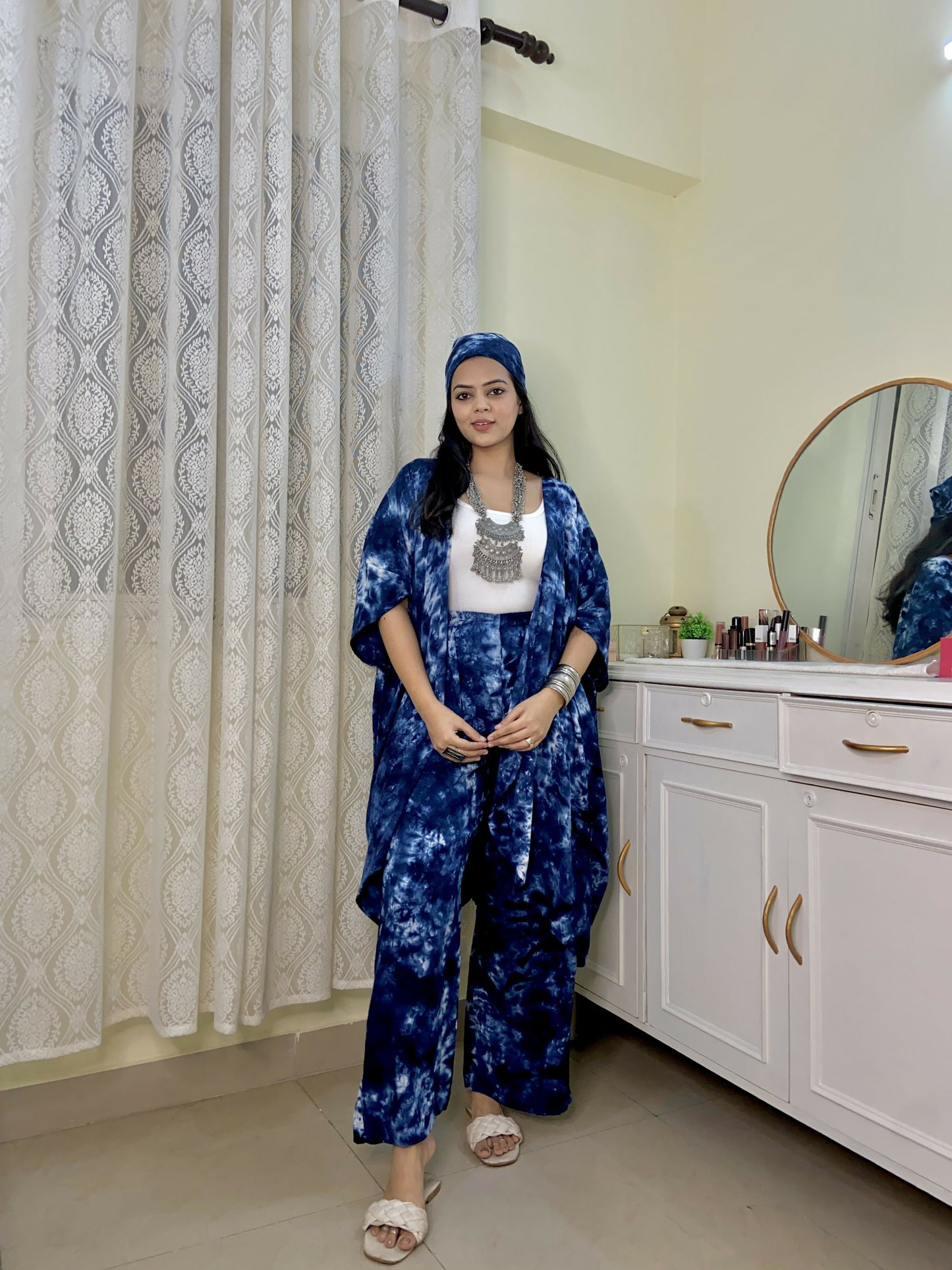 Blue Ocean Shrug-Trouser set