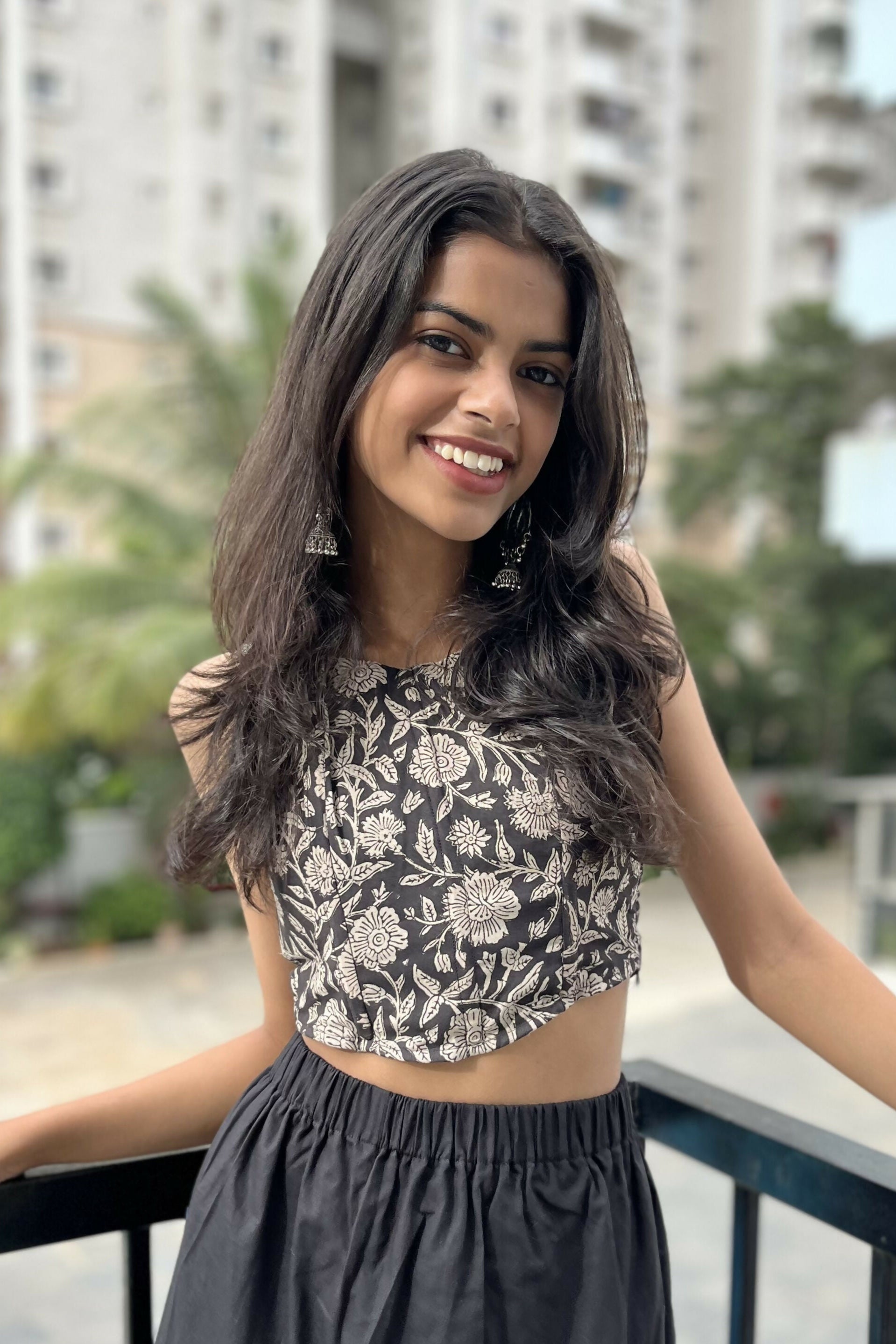 Black Cotton Corset Top