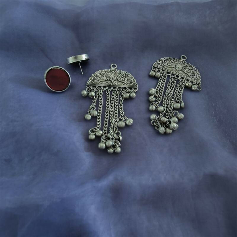 Dancing Peacock Stud Earrings