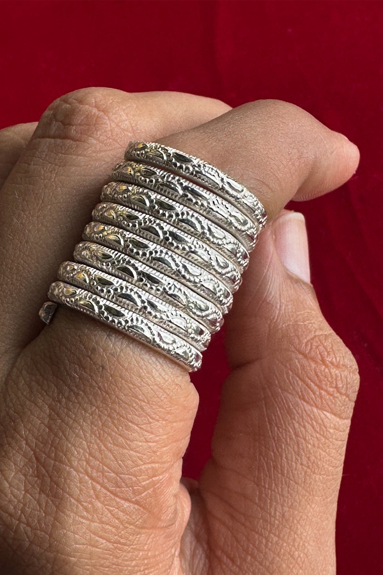 Silver Surya Spiral Ring