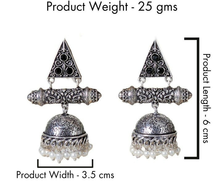 Purvi Silver Oxide Jhumka