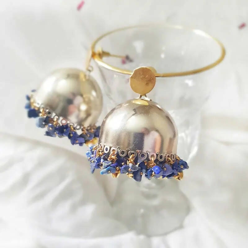 Lapis Metallic Gungru Jhumkha