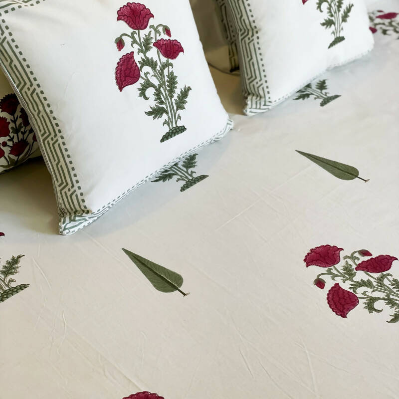 Mughal Big Poppy Buta Bedsheet Set
