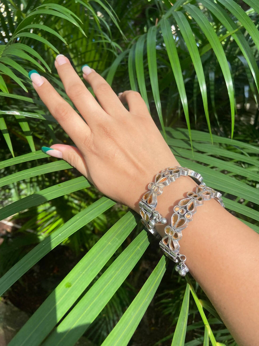 Iqra Flower Copper Kada Set