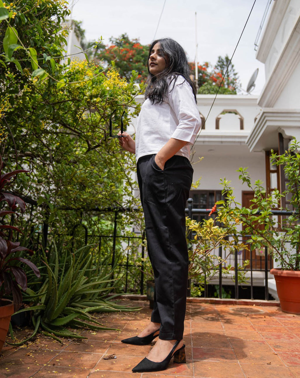 Monochrome Linen Pants