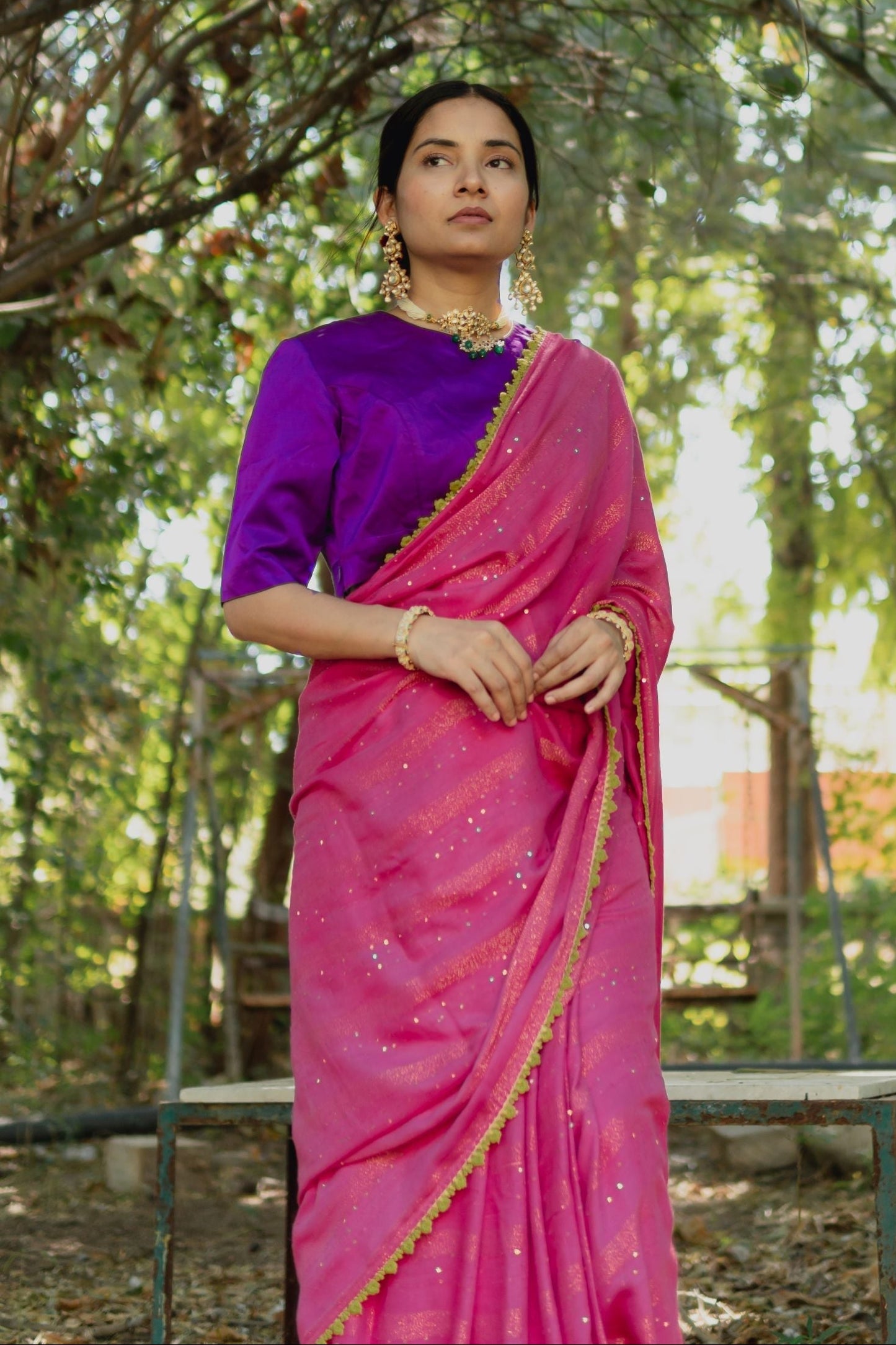 Gulaab Gold Zari Weave Saree