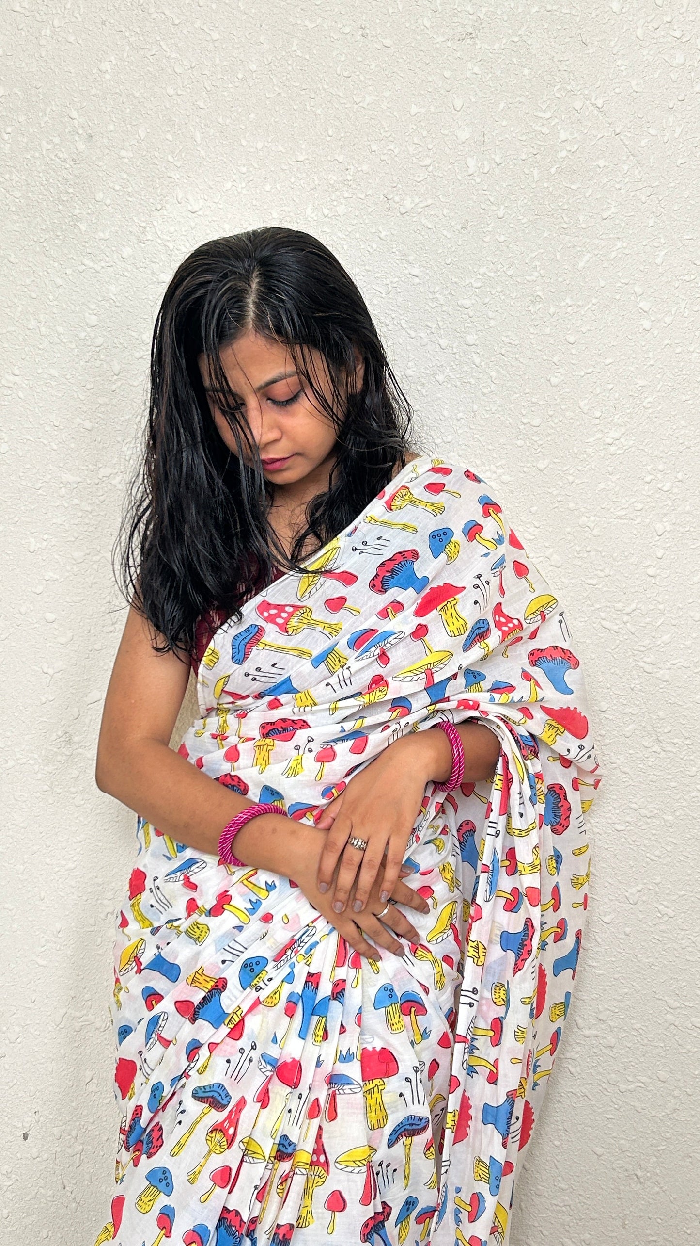 Silly Mushroom Trendy Cotton Saree