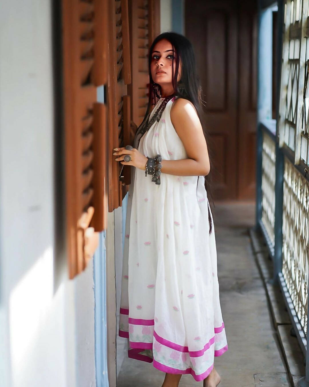 Bina Handwoven Cotton Halter Dress