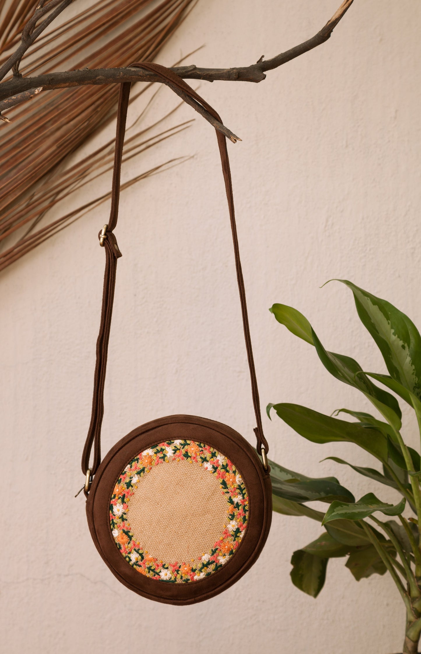 Floral Embroidered Round Sling