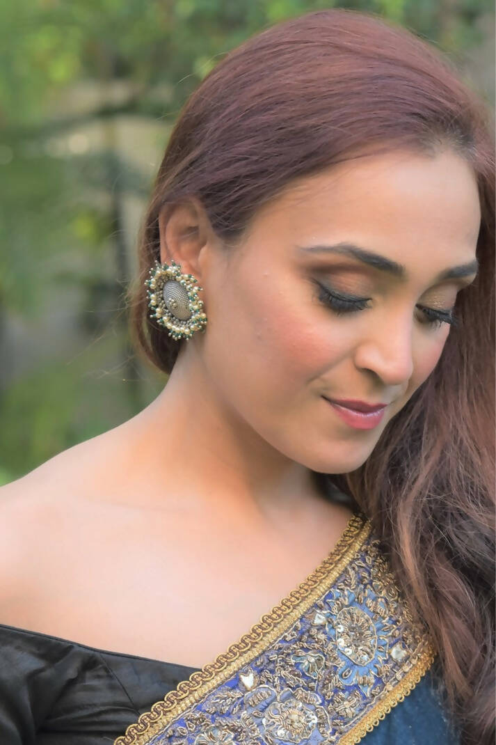 Gardishi green tip earrings