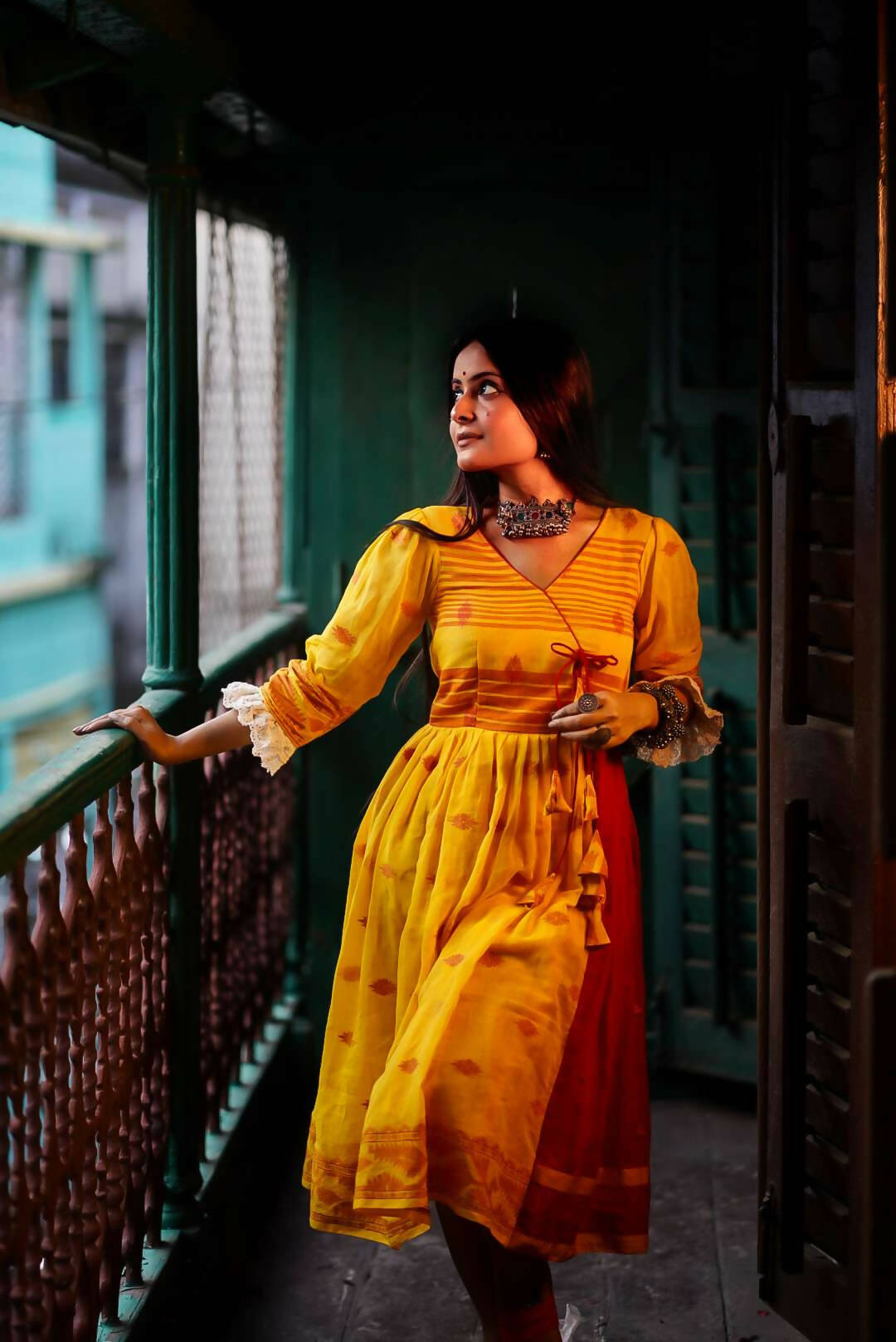 Godhuli Knot Tie-Up Dress