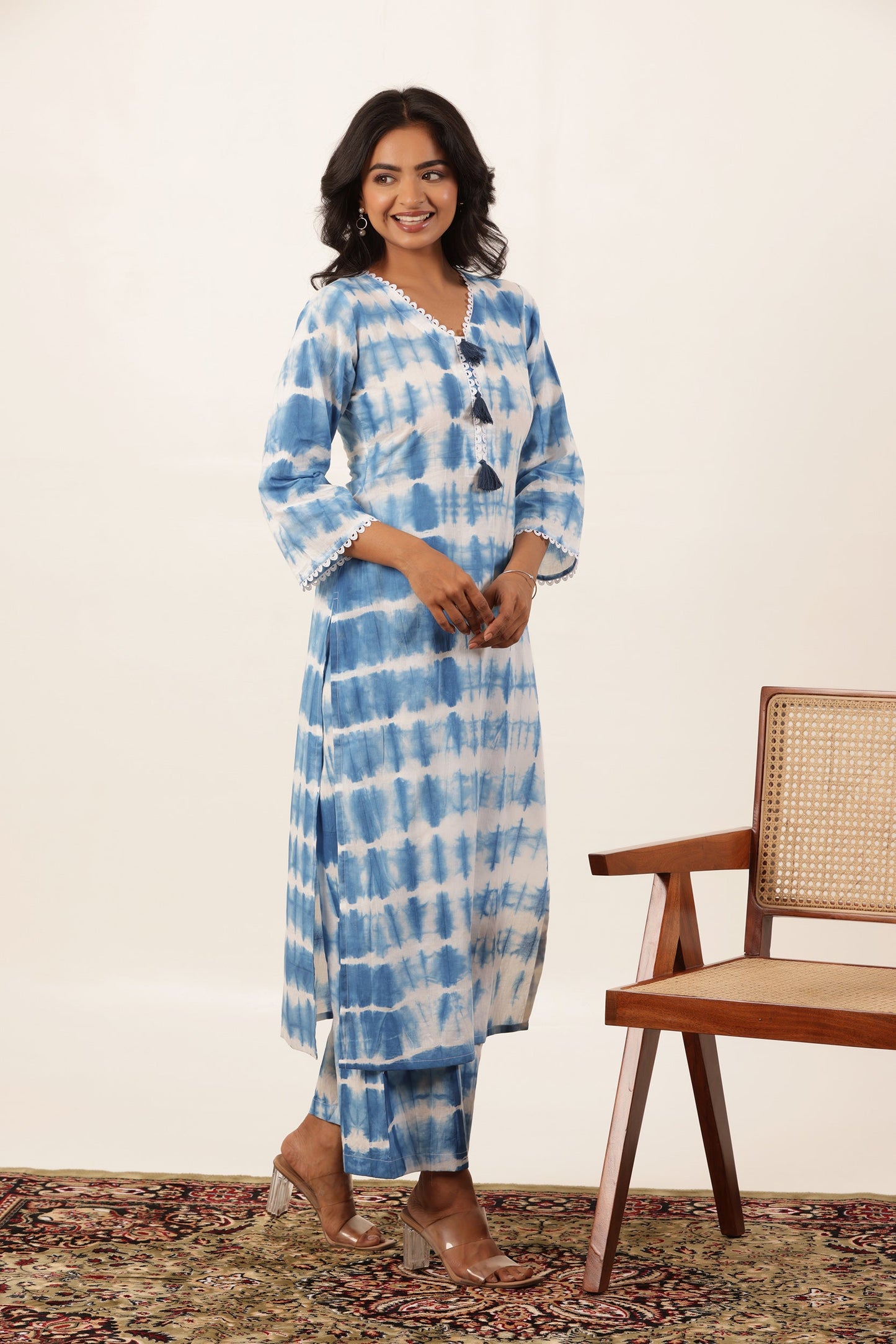 Blue Moon Shibori Kurti Pallazo Set