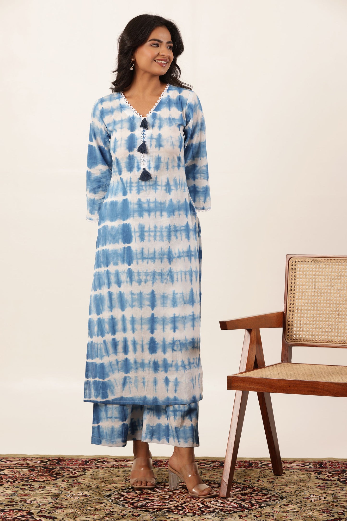 Blue Moon Shibori Kurti Pallazo Set