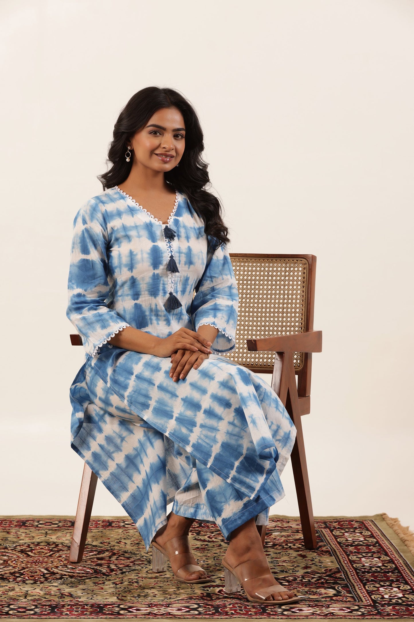 Blue Moon Shibori Kurti Pallazo Set