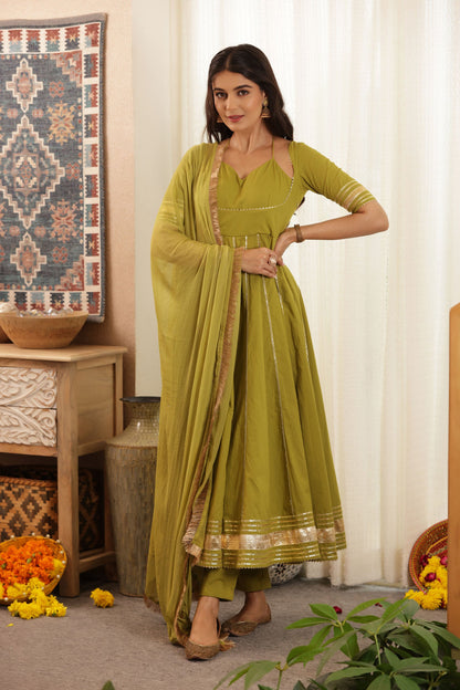 Ramya Anarkali Cotton Suit Set