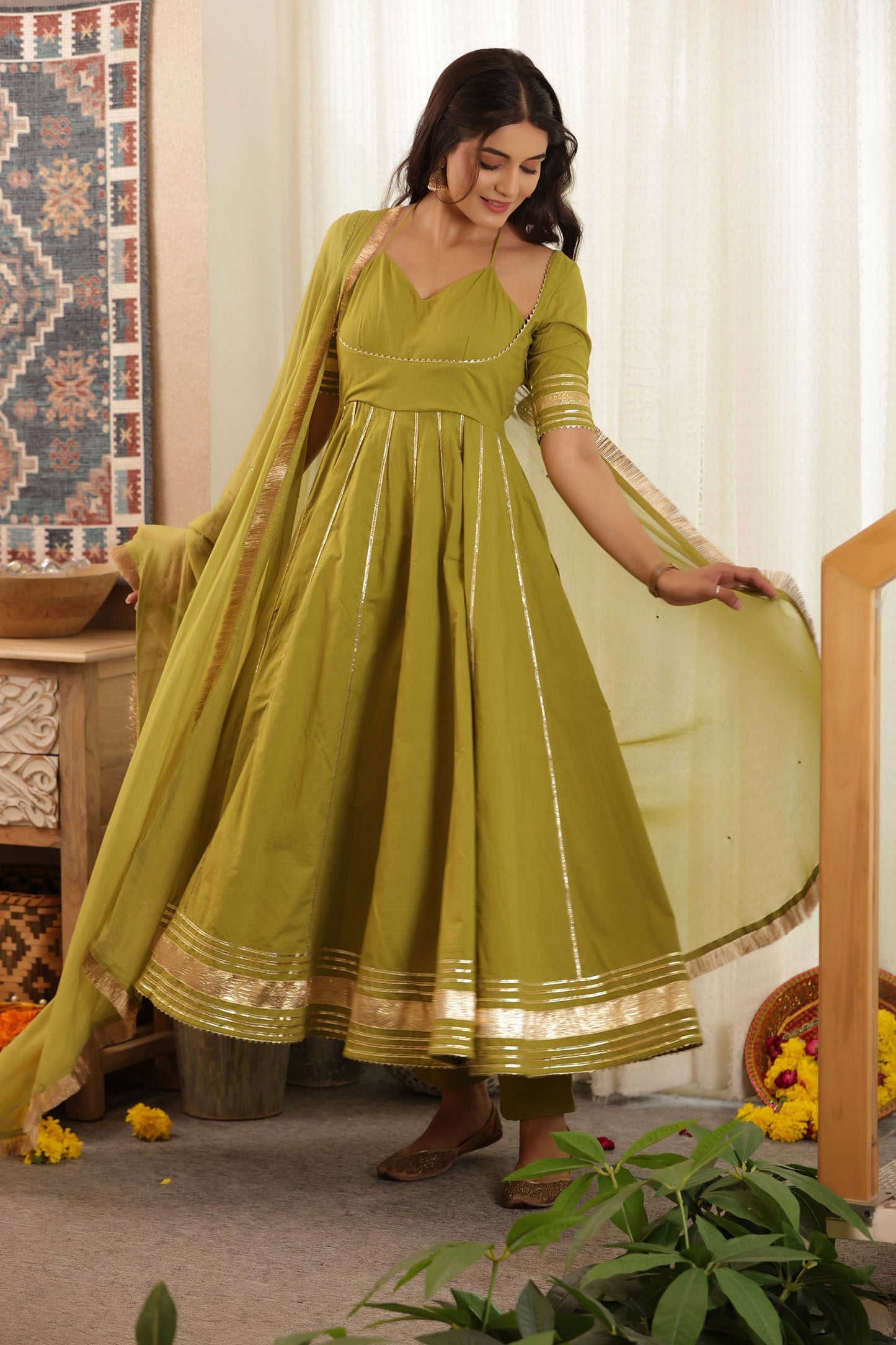 Ramya Anarkali Cotton Suit Set