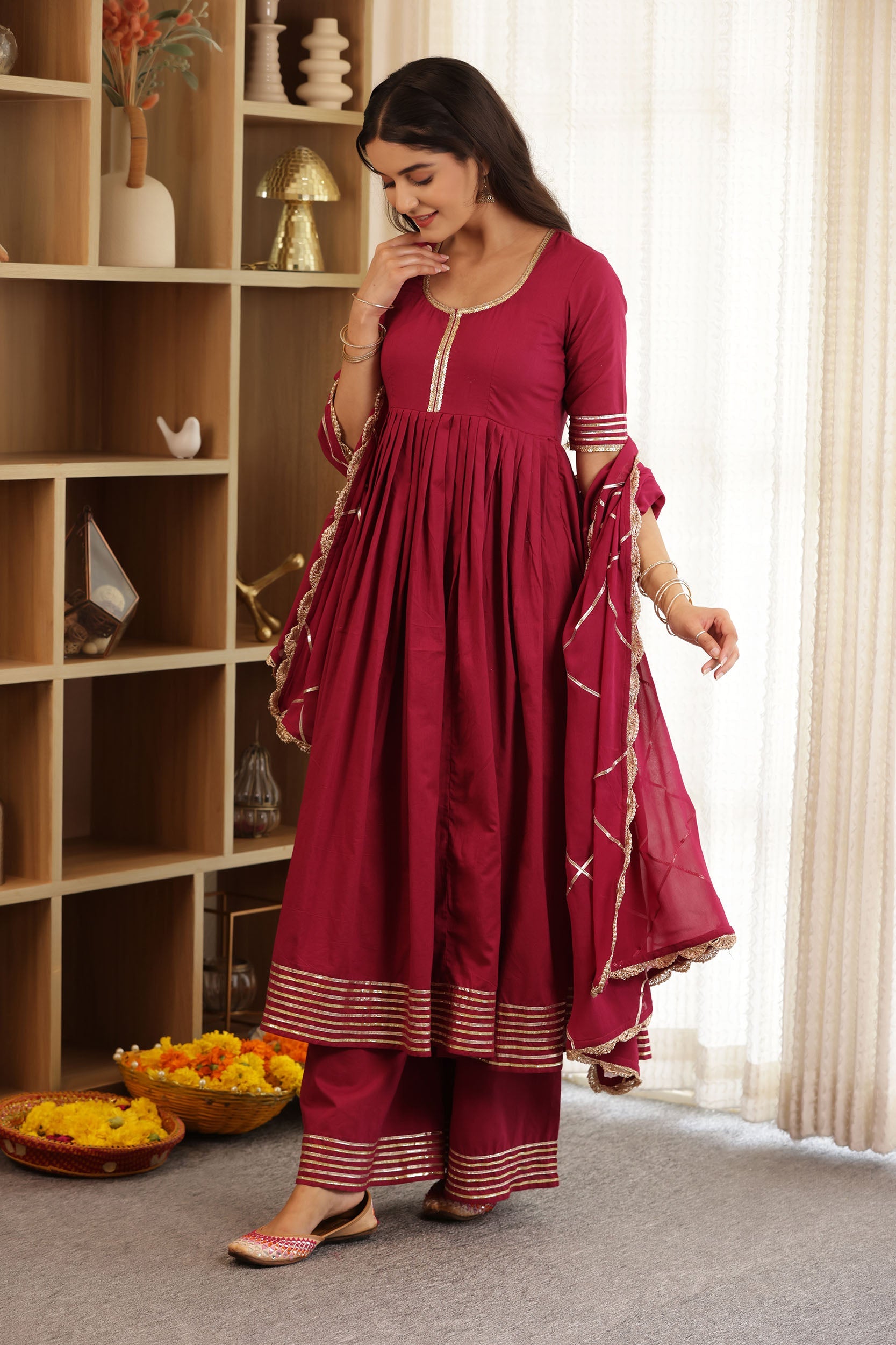 Laila Cotton Kurti Palazzo Suit Set – Local Nation - Main Image