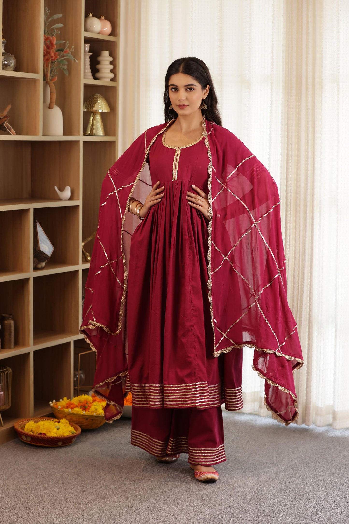 Laila Cotton Kurti Palazzo Suit Set