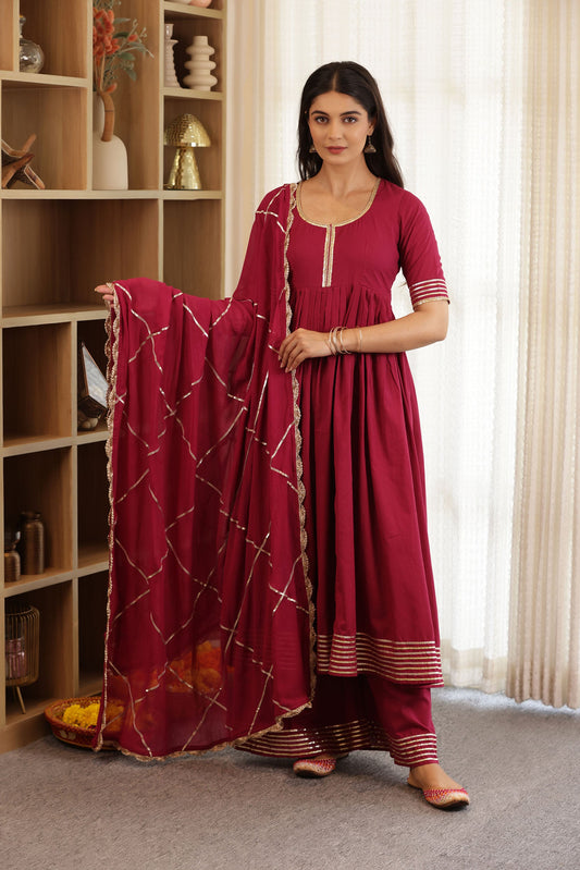 Laila Cotton Kurti Palazzo Suit Set