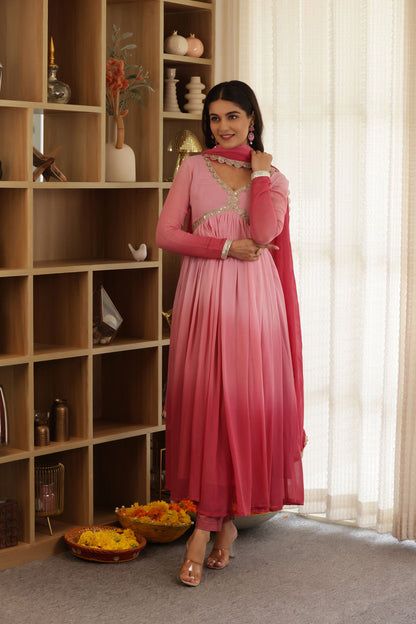 Pink Lady Georgette Suit Set