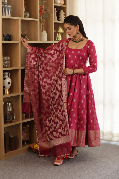 Sakhi Banarsi Anarkali Suit Set