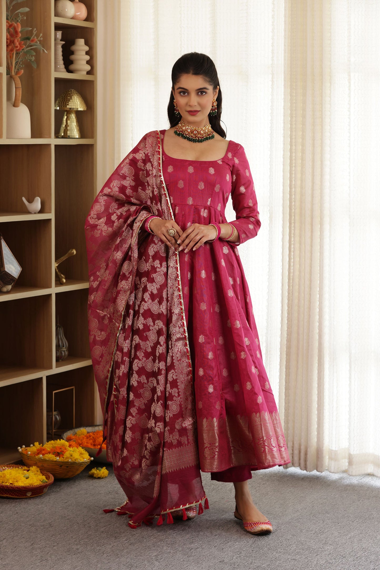 Sakhi Banarsi Anarkali Suit Set