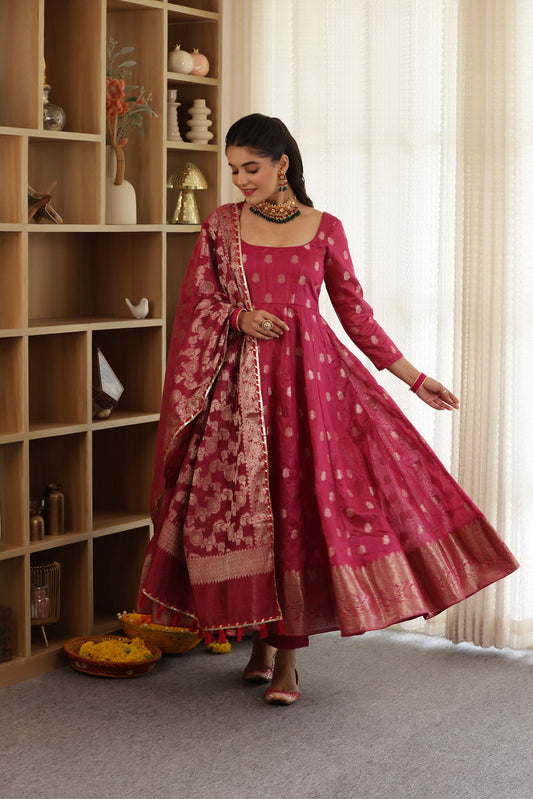 Sakhi Banarsi Anarkali Suit Set